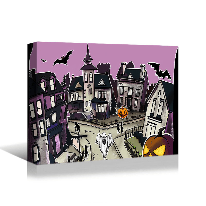 Art mural d'Halloween sur toile, H 18 po x l 12 po