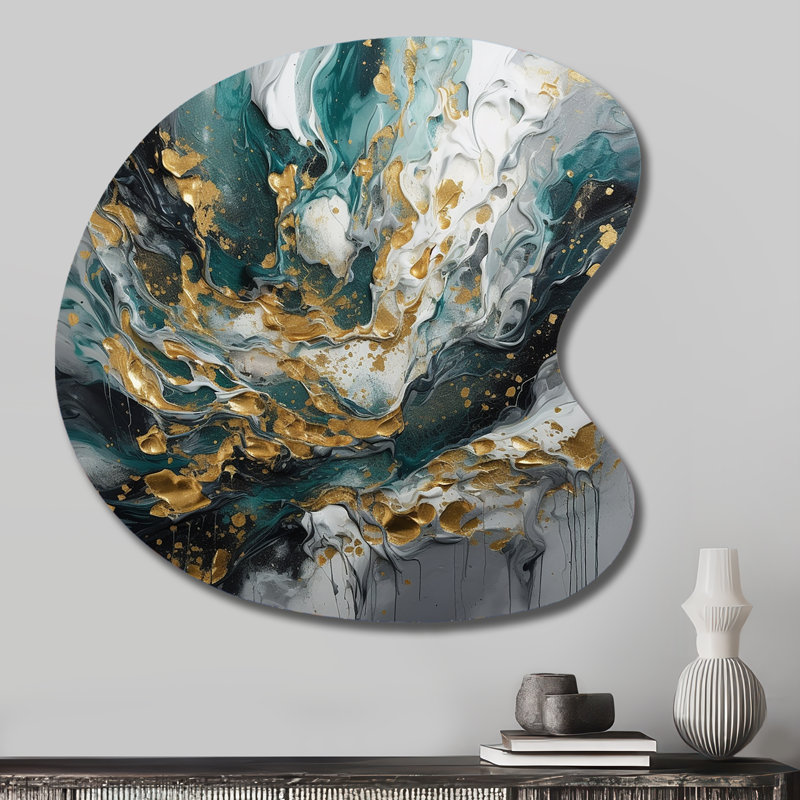 Vickey - Abstract Drop Shape Irregular Metal Wall Decor, 27" H x 27" W