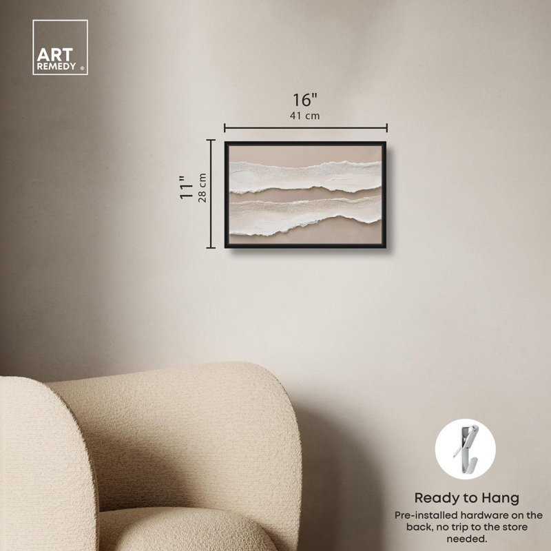 Toile texturée «Sea III» par Art Remedy, H 11 po x l 16 po, Noir, Cadre flottant