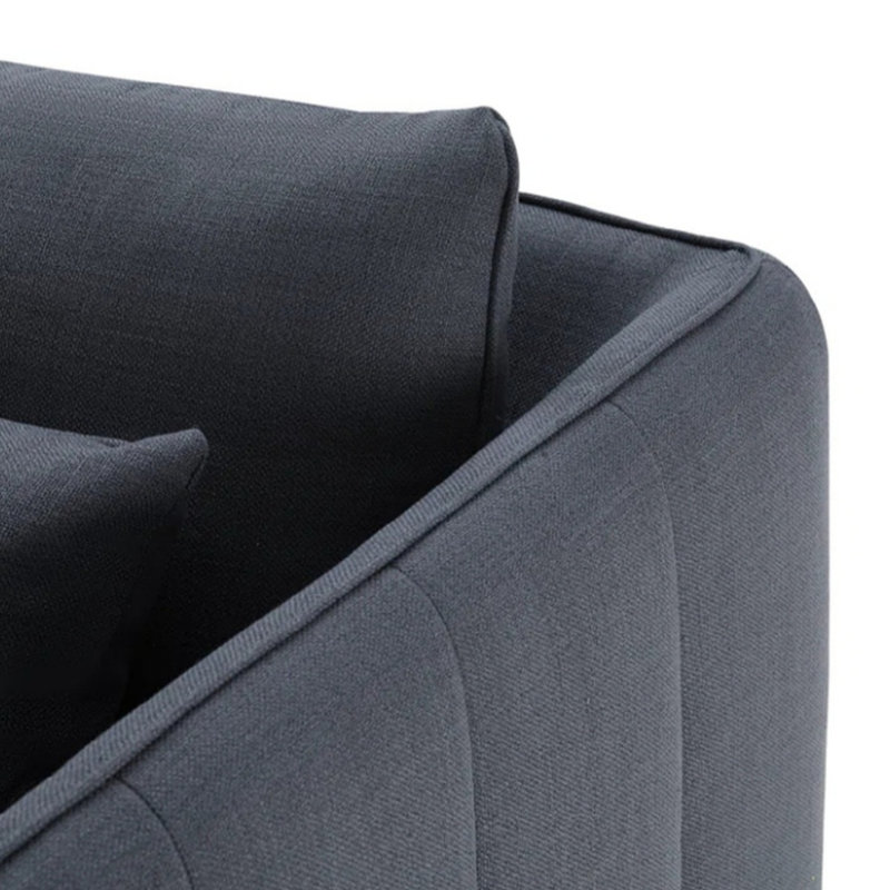 Canapé droit rétro de luxe, Gris foncé