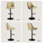 Tabouret de bar rotatif à 360 degrés en faux cuir avec coutures à boutons-116087022