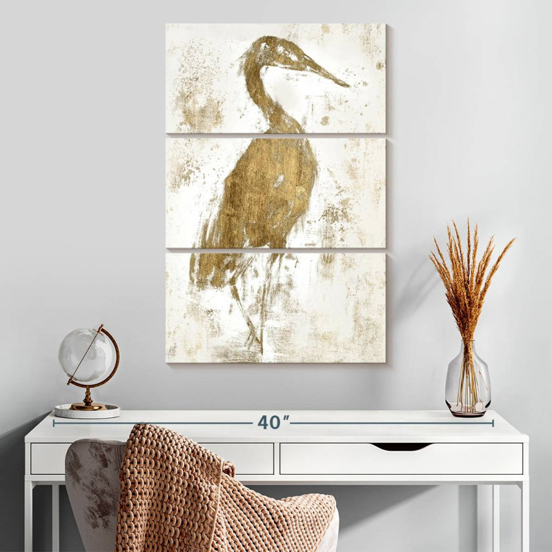 Brampt Gilded Heron I, 32'' H x 20'' W