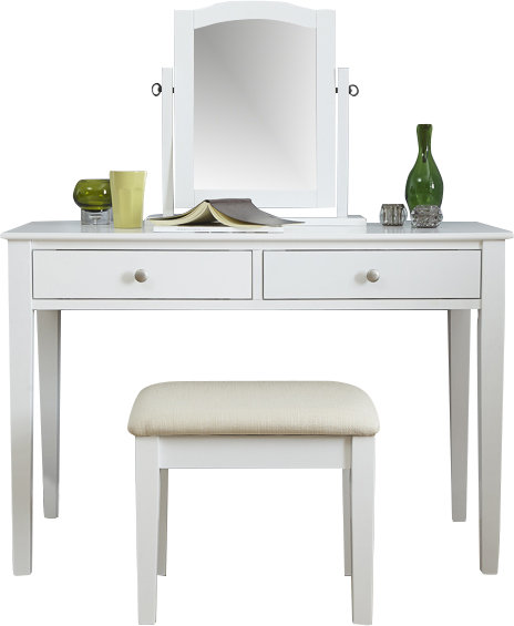 Arundel Dressing Table with Mirror, Brilliant White