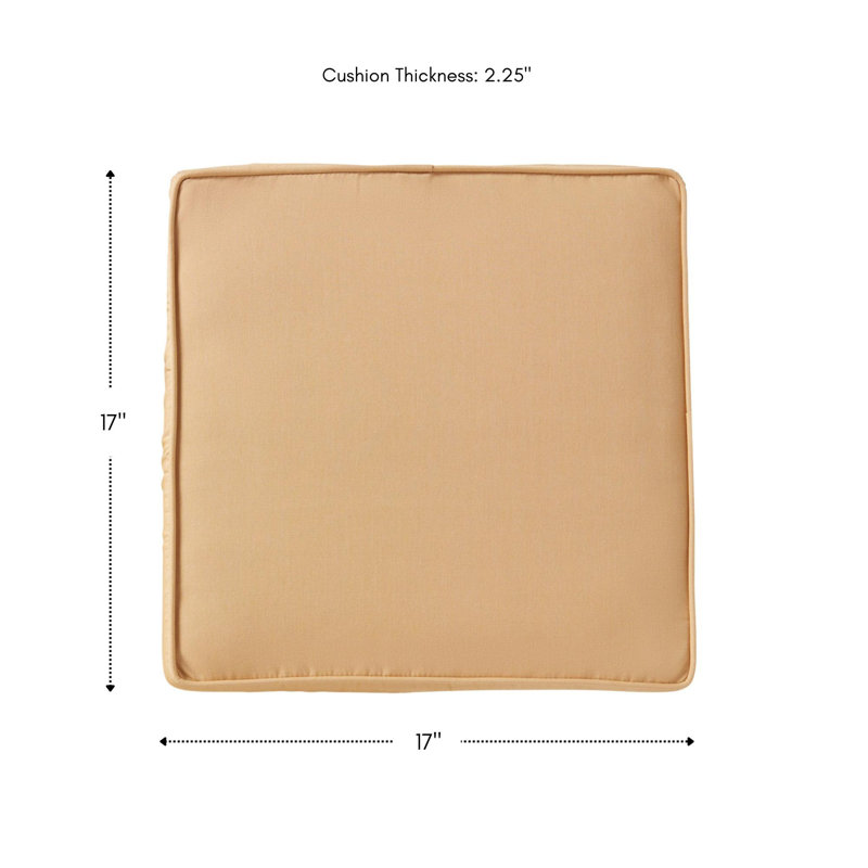 Sunbrella Outdoor Dining Chair Seat Pad, Canvas Wheat