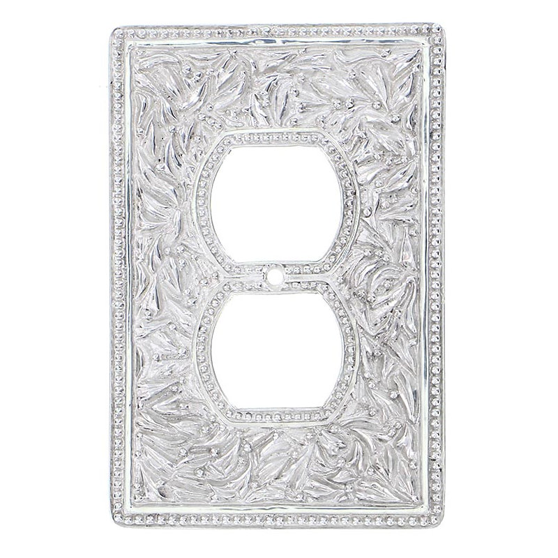 San Michele 1-Gang Duplex Outlet Wall Plate, Polished Nickel