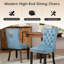 Chaises de salle à manger modernes à oreilles, capitonnées en velours et recouvertes de bois massif (lot de 2)-1734299692