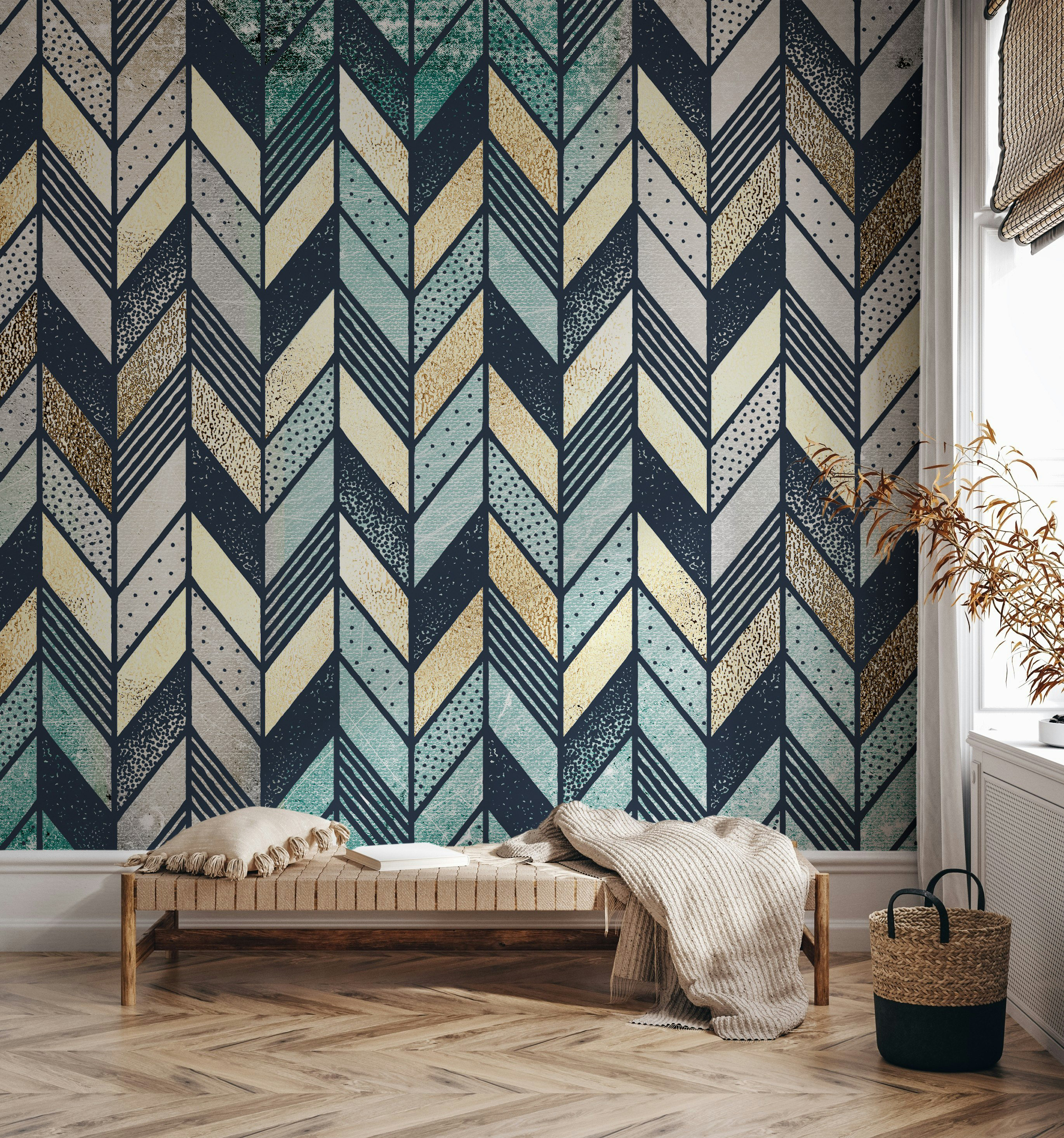 Wrought Studio™ Line Rectangle Geometric Shapes Modern Removable ...