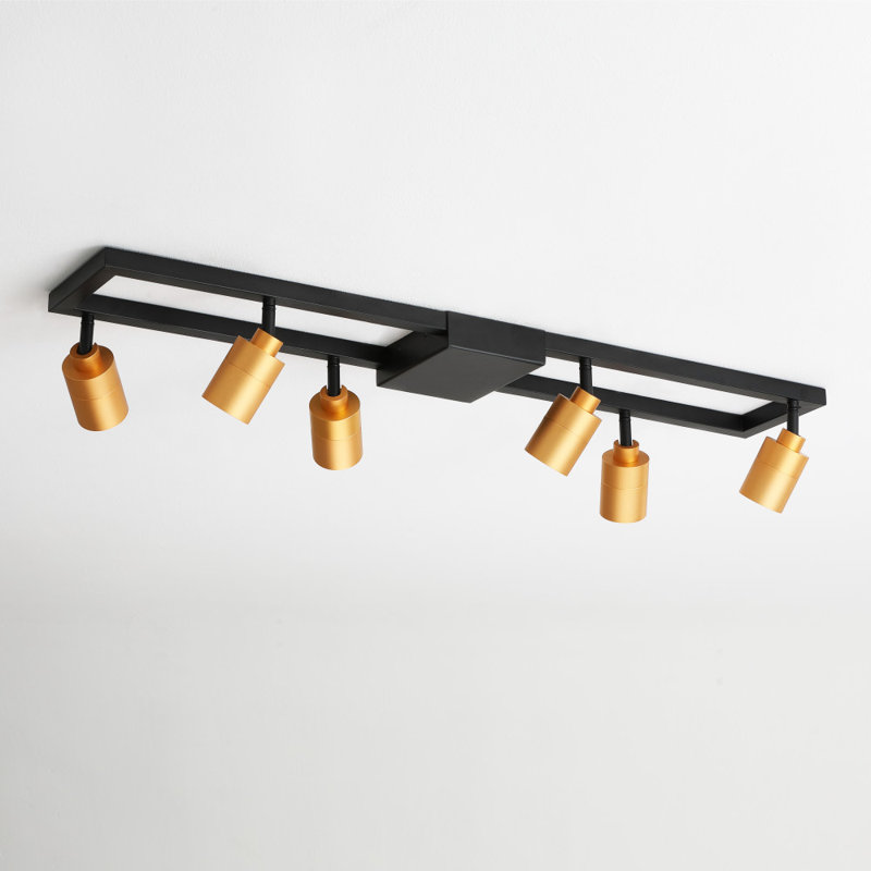 Vidalite Black and Gold Iron Rectangle Semi Flush Mount