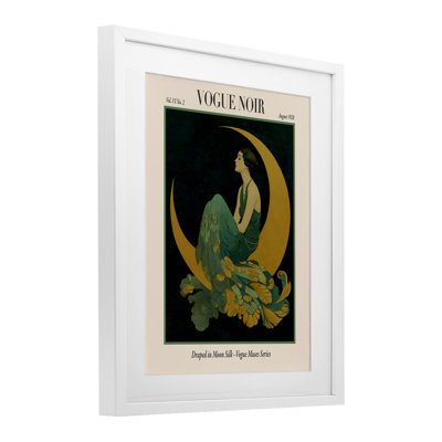 Draped In Moon Silk Framed Print Under Glass, design by A Barefoot Stylist