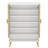 29.6” White & Natural Wooden Shoe Cabinet With Doors-1242251674