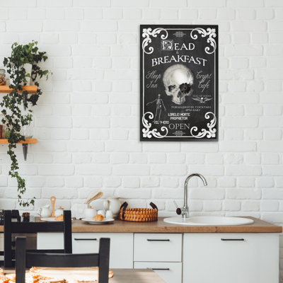 Dead & Breakfast Spooky Skull Framed Giclee, design by Sasha