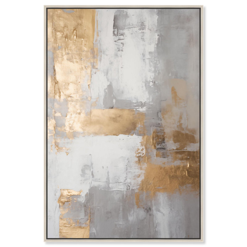 Toile Reminiscence IV tissée par Art Remedy, galerie tendue, H 31 po x l 21 po, Argent argent, Cadre flottant