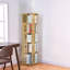 Bibliothèque 60 po H 60 po x l 14,5 po x P 14,5 po, support de rangement moderne, brun, pour la maison-1323114221