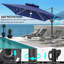 154'' X 116'' Rectangular Outdoor Solar Led Cantilever Patio Umbrella, Counter Weights Included-795541385