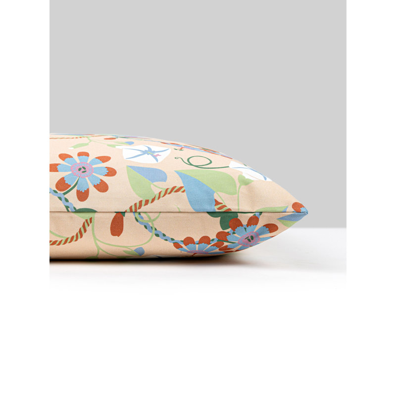 Coussin en coton réversible, Pêche, Carré 22 po