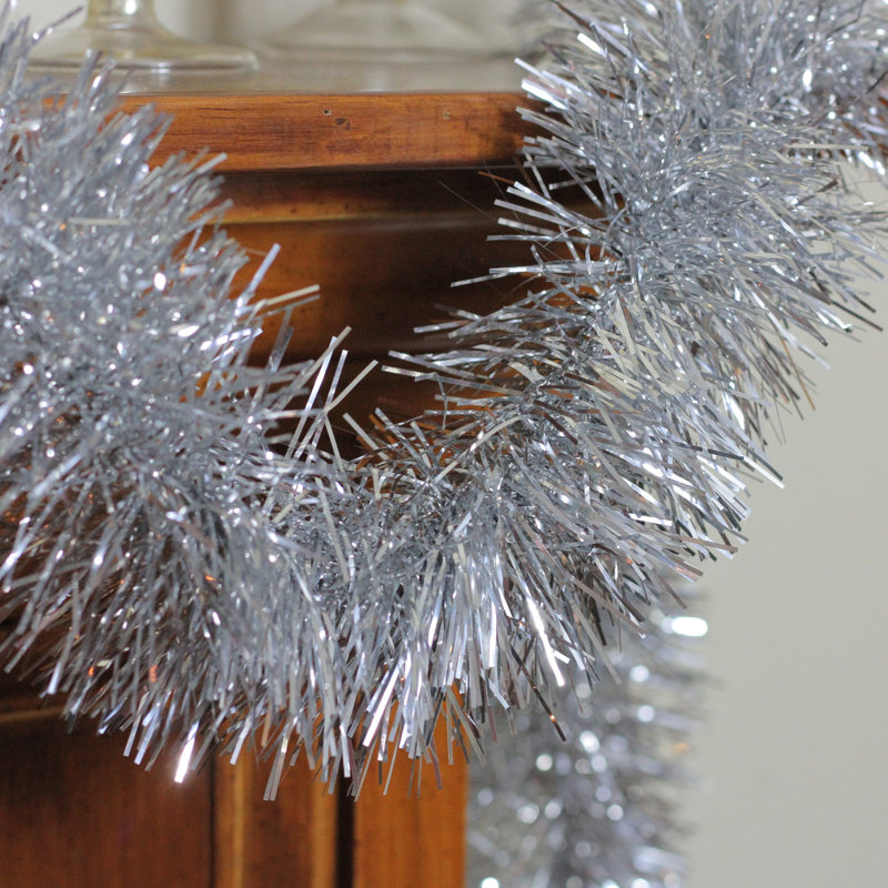 Guirlande de Noël Tinsel - non éclairée, 50' L x 4" W, Argent