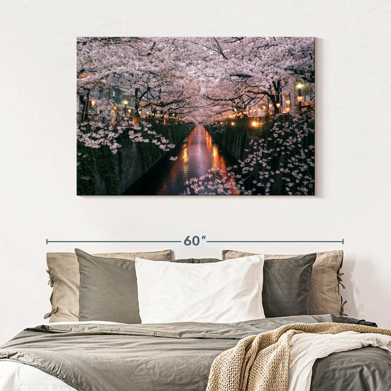 Ravi Meguro River Cherry Blossom, 32" H x 48" W
