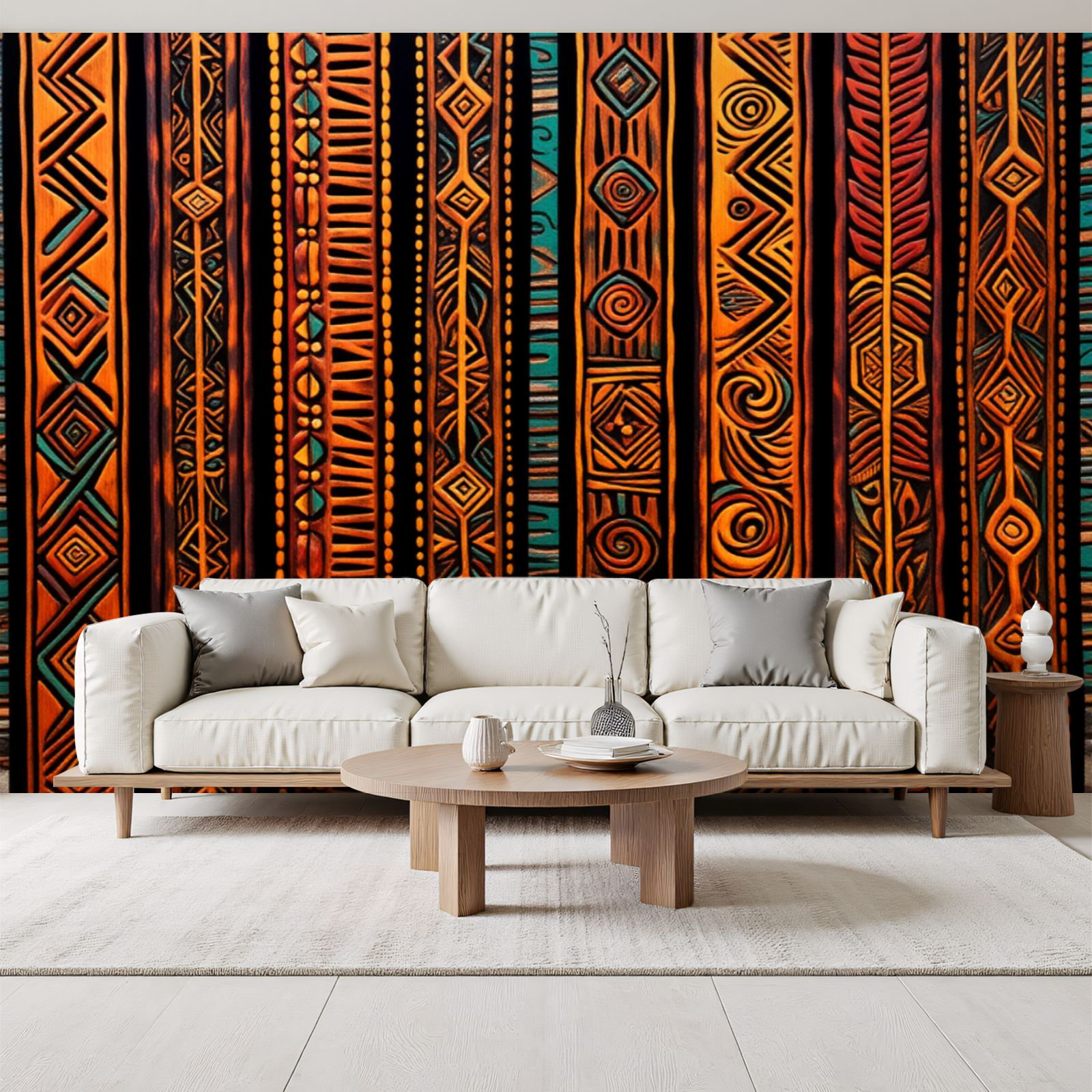 Trabal Pvc Red Barrel Studio® Peel and Stick Wallpaper African Tribal Geometric ...