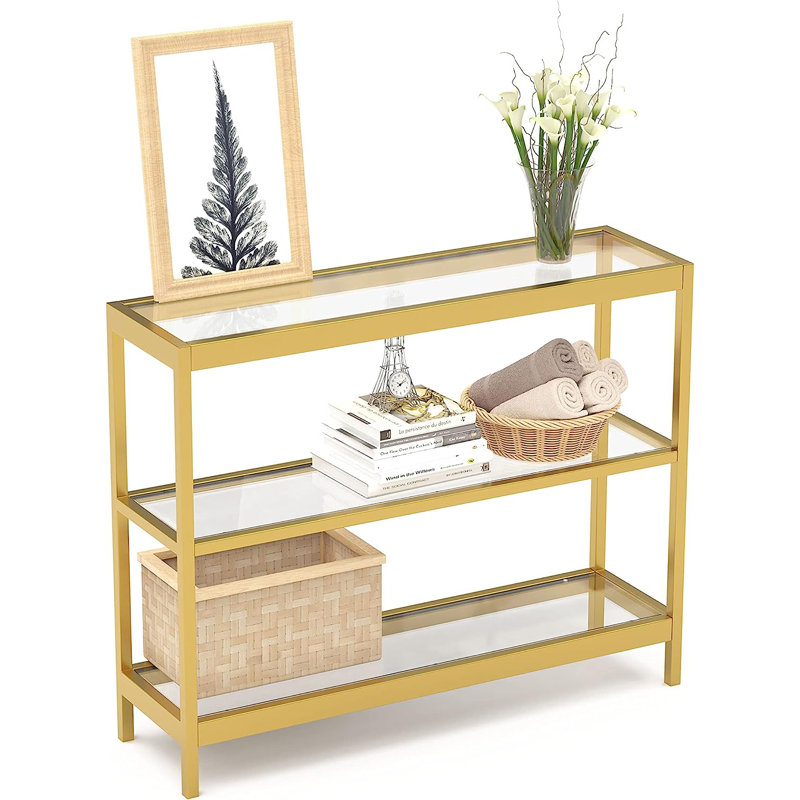 Console Jaiprakash, Doré, H 29,33 po x l 35,43 po x P 10 po