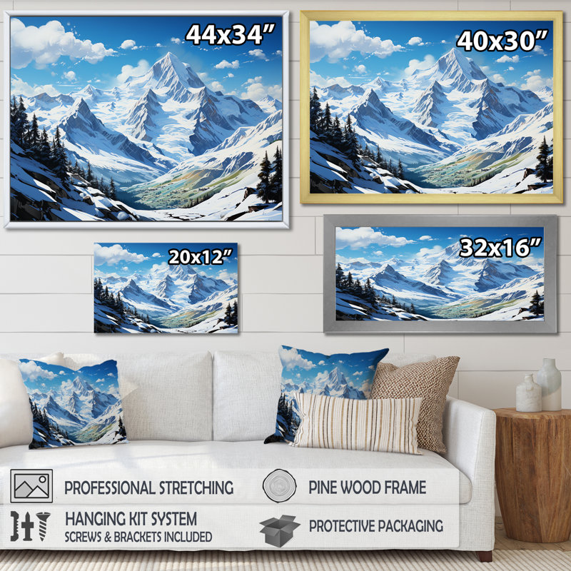Montagnes françaises des montagnes françaises, Cadre flottant noir, H 30 po x l 40 po x P 1,5 po
