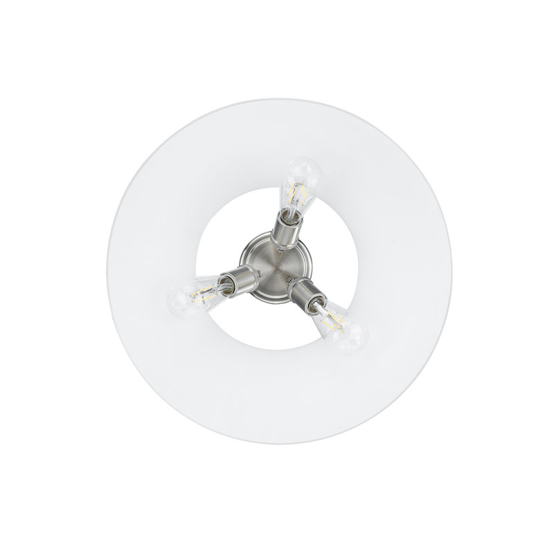 Weatherford Flush Mount, Pewter, Opal Glass