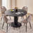 47" Round Dining Table For 4, [Cylinder Pedestal Base] [Stone-Patterned] Modern Circle Dinner Table For Kitchen Dining Room-1351859665
