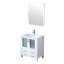 Meuble-lavabo en céramique blanc avec robinet et miroir de H 28 po x 32 po - l 30 po x P 17,79 po avec surface, robinet