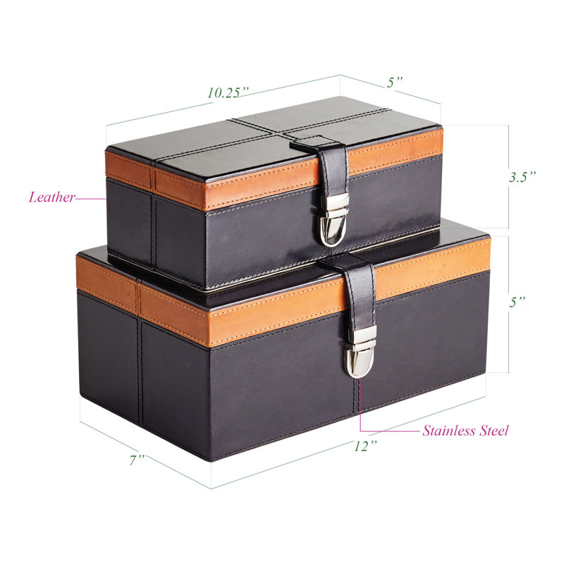Bowerman Faux Leather Decorative Trunk