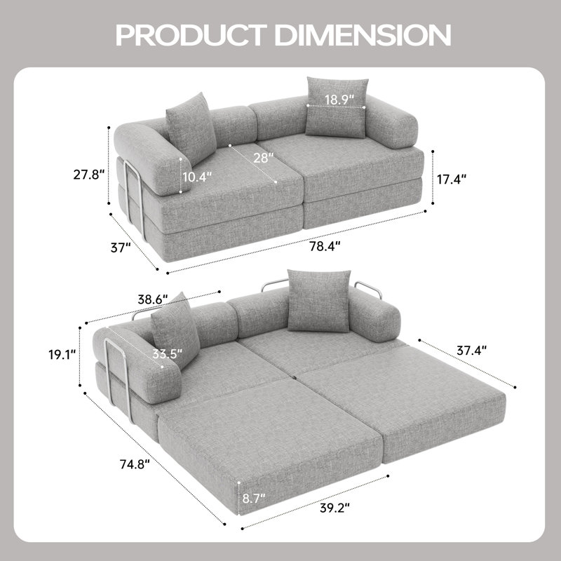 2 Seater Chenille Loveseat, Grey