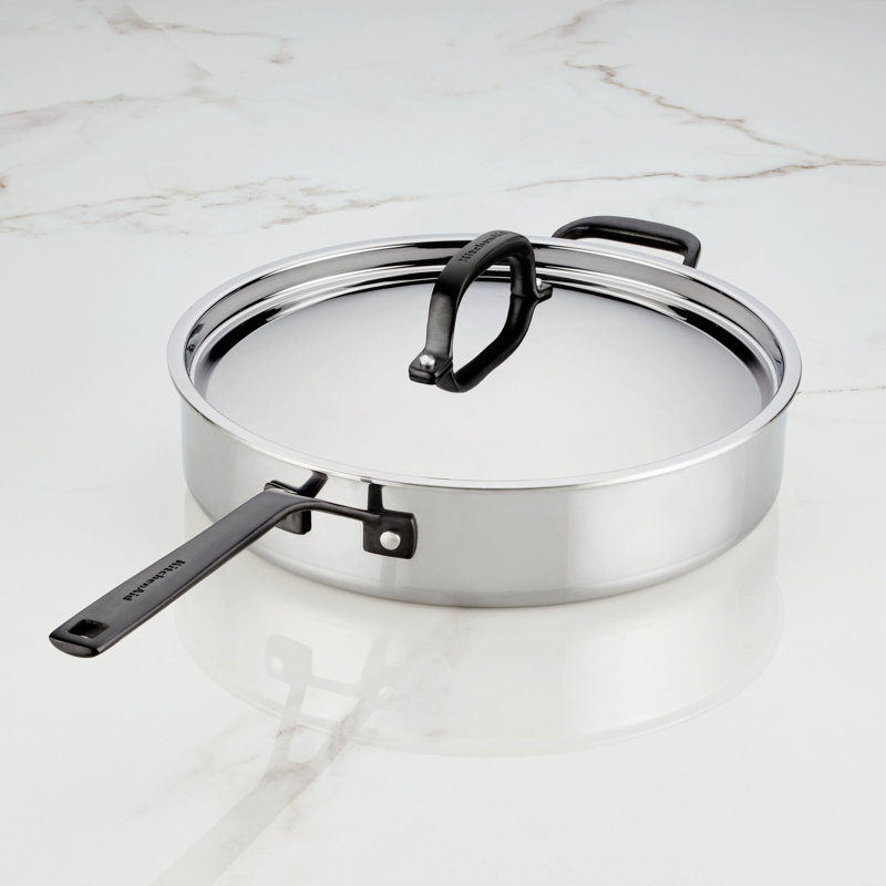 KitchenAid® 5-Ply Clad Stainless Steel Induction Saute Pan with Lid, 5-Quart