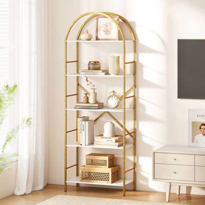 5-Tier Metal Frame Arc Open Bookcase by Mercer41