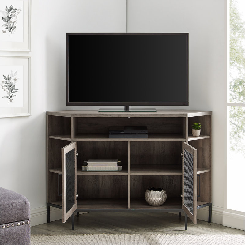 Meuble télé d'angle pour téléviseur de 55 po ou moins Absolon, Gris délavé