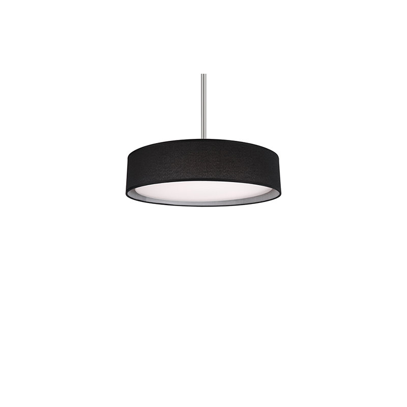 "Luminaire suspendu DEL de 16 pouces Dalton: élégant plafonnier noir pour intérieurs modernes"