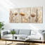 Ensemble de 3 tableaux sur toile tendue, motif de fleurs séchées beiges inspirées par la nature-2059216623