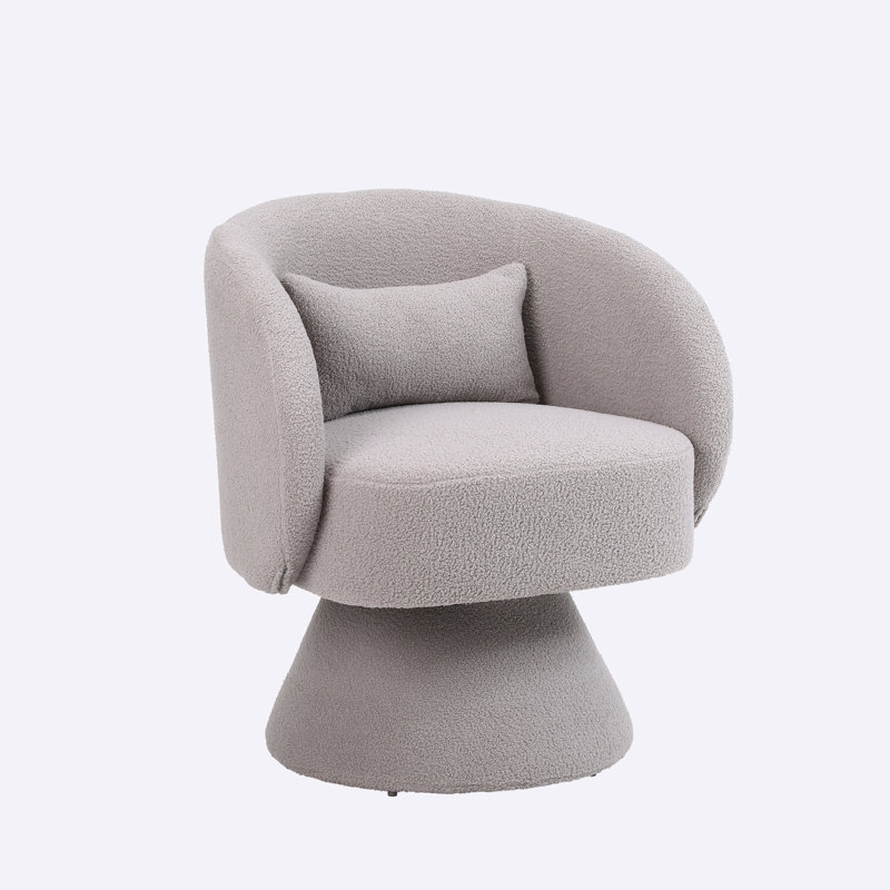Huertes 26.40'' Wide Swivel Armchair, Dark Gray Linen