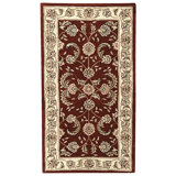 High-Quality Hand-Knotted Wine And Ivory Area Rug