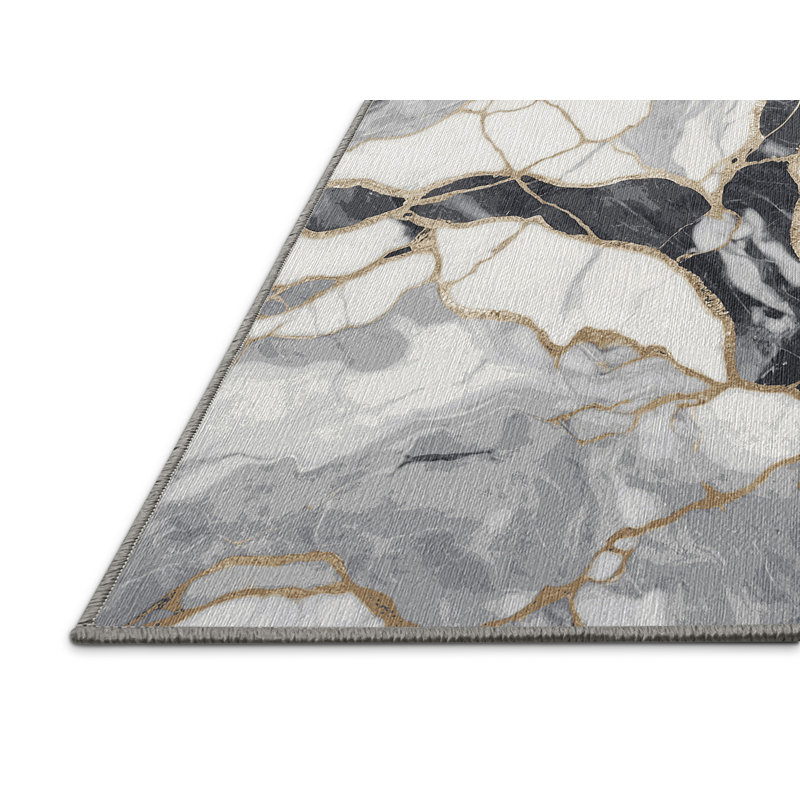 Machine Washable Brown Area Rug, Runner 2' x 4'