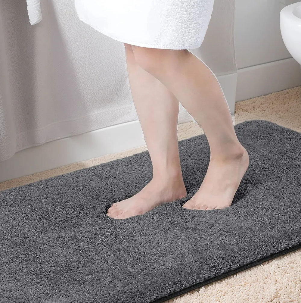 Ebern Designs Egista Microfiber Bath Rug with Non-Slip Backing