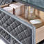 Ensemble de meubles de chambre à coucher 1 pièce avec commode à 9 tiroirs avec plateau en verre trempé