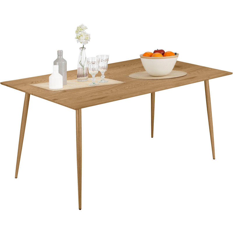 Armendariz Solid Wood Base Dining Table, Oak, H76 x L160 x W90cm