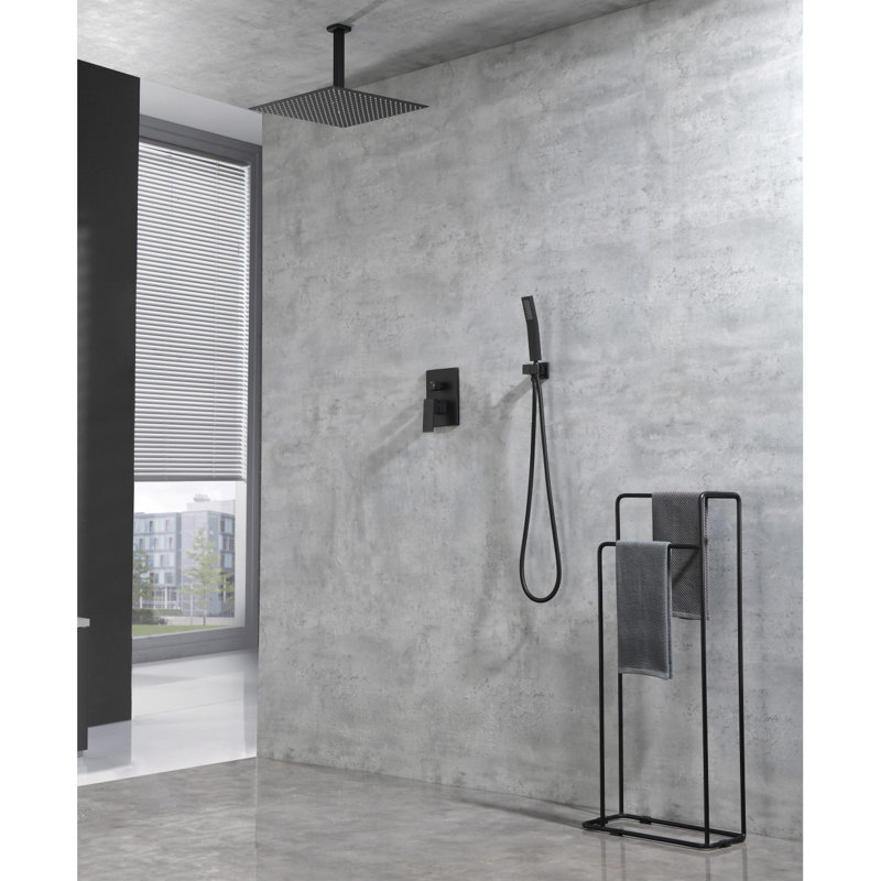 Ceiling Mounted Shower System Combo Set With Handheld And 16"Shower Head