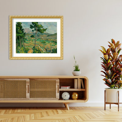 Mont Sainte Victoire by Paul Cezanne Wood Framed Wall Art Print