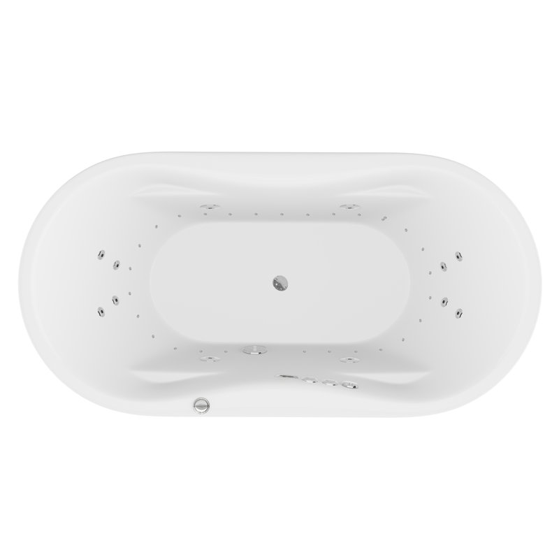 Lori 71'' White Freestanding Acrylic Whirlpool and Air Bathtub