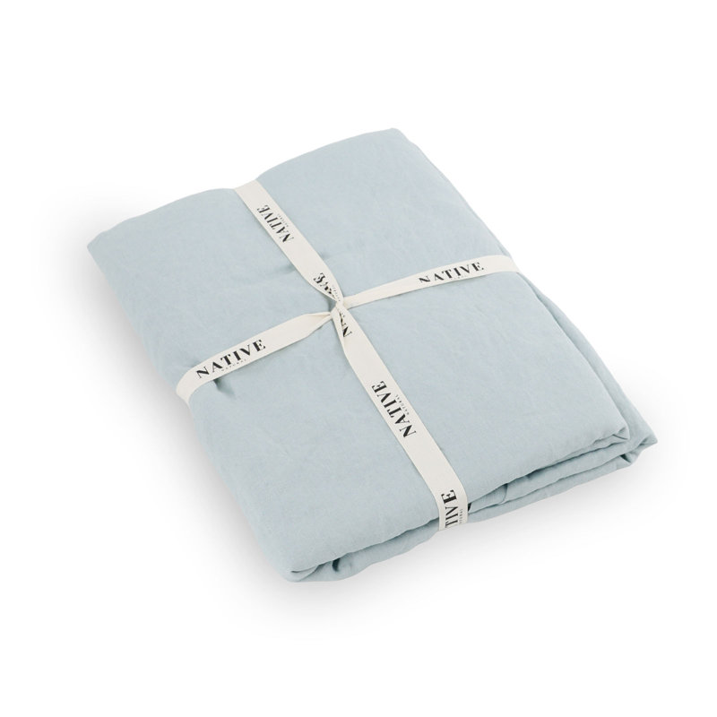 100% Linen Machine Woven Fitted Sheet, Blue, Single (3')
