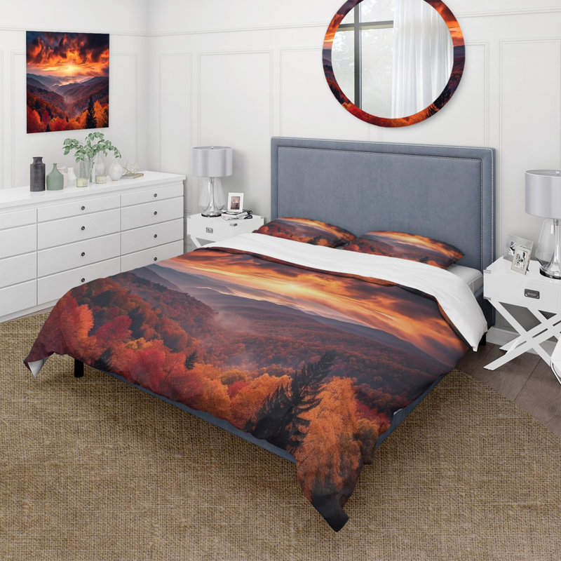 Ensemble de housse de couette en microfibre / polyester Tennessee Great Smoky Mountains Sunset I Bedding