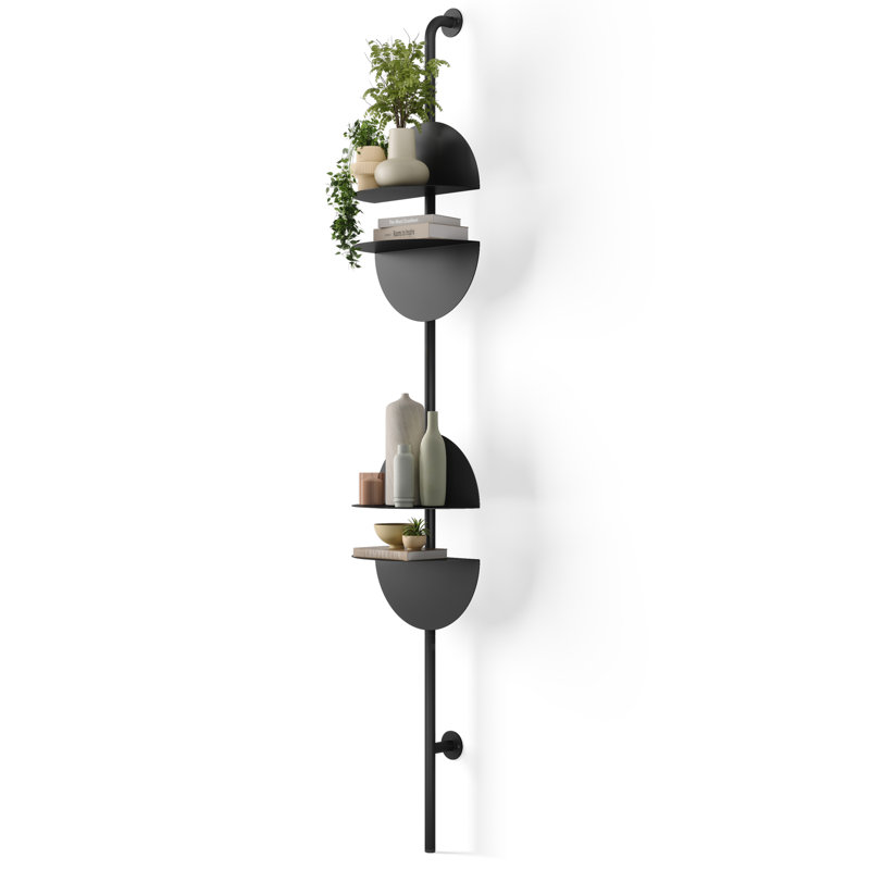 SOLIS ADJUSTABLE SHELVES 4PC, Black