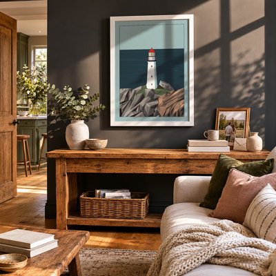 Sentinel Lighthouse Coastal - Framed Print