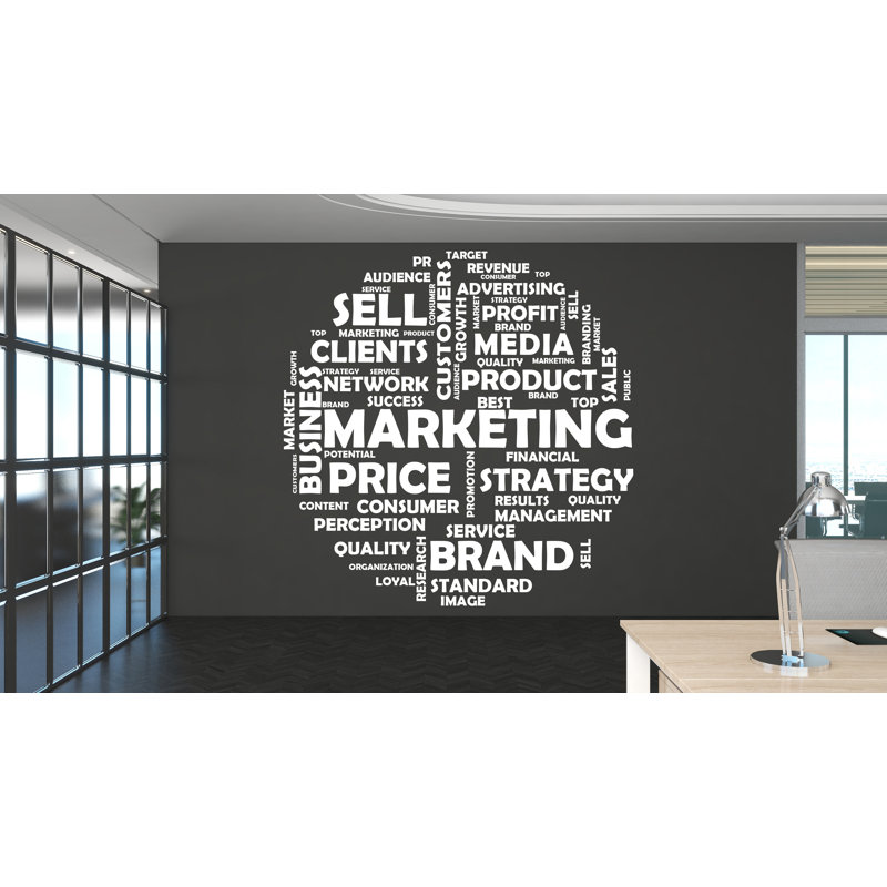 Adhésif décoratif marketing, autocollant mural pour bureau de marketing, H 45 po x l 45 po, Mauve