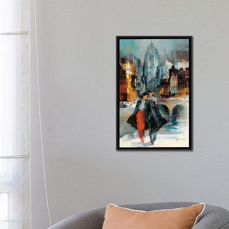 « amour i », impression sur toile, H 26 po x l 18 po x P 1,5 po, Toile avec cadre noir, Pas de tapis