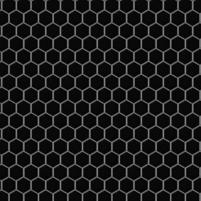 Metro 1" Hex Matte Black 10-1/4" x 11-7/8" Porcelain Mosaic Floor and Wall Tile